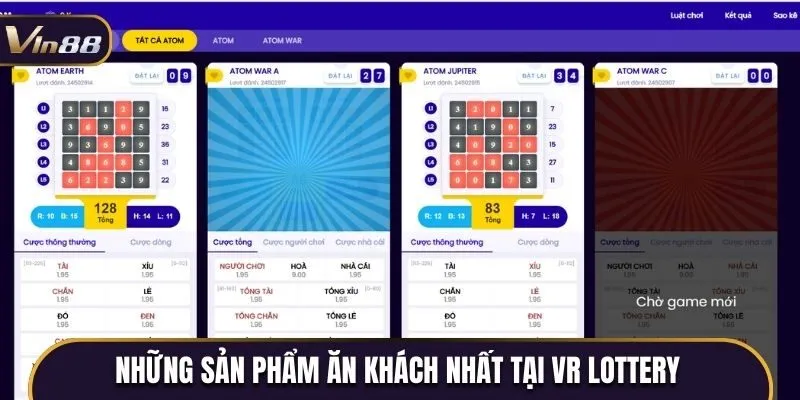 Những sản phẩm ăn khách nhất tại VR Lottery